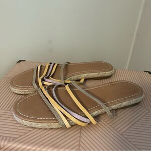 Madewell Sandals Slide Strappy Espadrille Tan Kathryn Neutral Casual